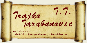 Trajko Tarabanović vizit kartica